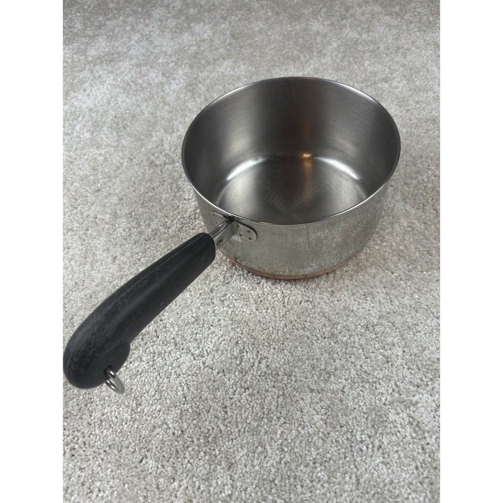 Vintage Revere Ware 1 1/2 Quart Stainless Steel Saucepan Copper Clad Bottom